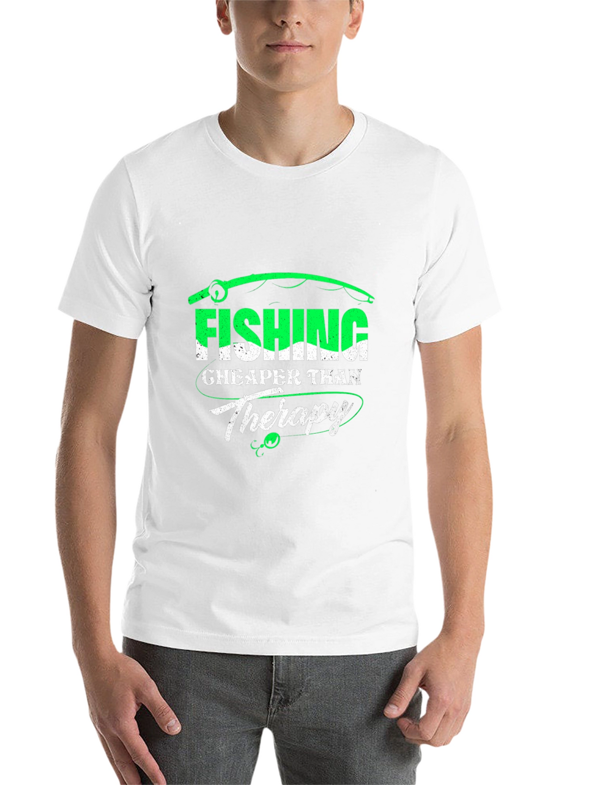 Fishing Cheaper Than Therapy Graphic T-Shirt