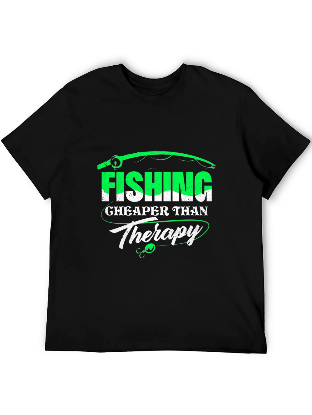 Fishing Cheaper Than Therapy Graphic T-Shirt
