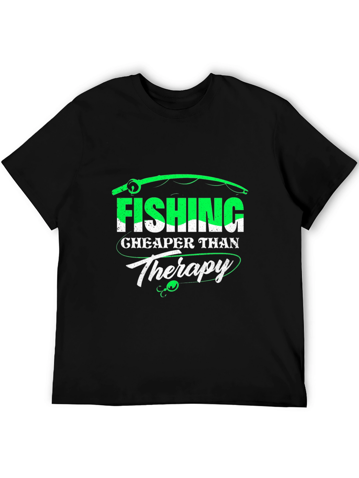 Fishing Cheaper Than Therapy Graphic T-Shirt
