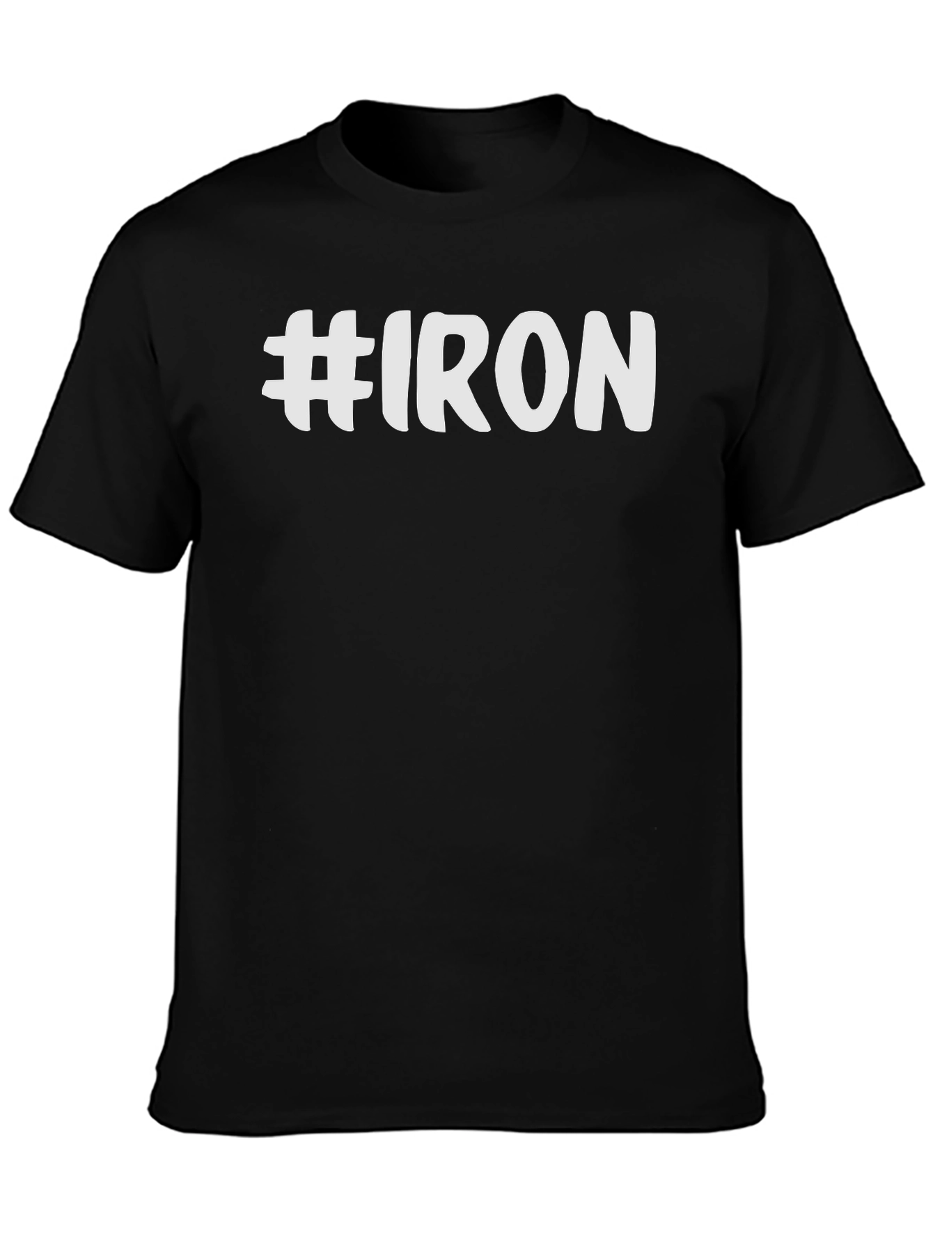 #IRON Graphic Tee - Black Cotton Short Sleeve Shirt