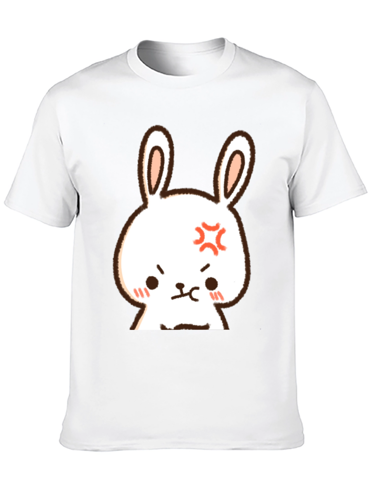 Angry Bunny Graphic Tee - Mens Black Cotton T-Shirt