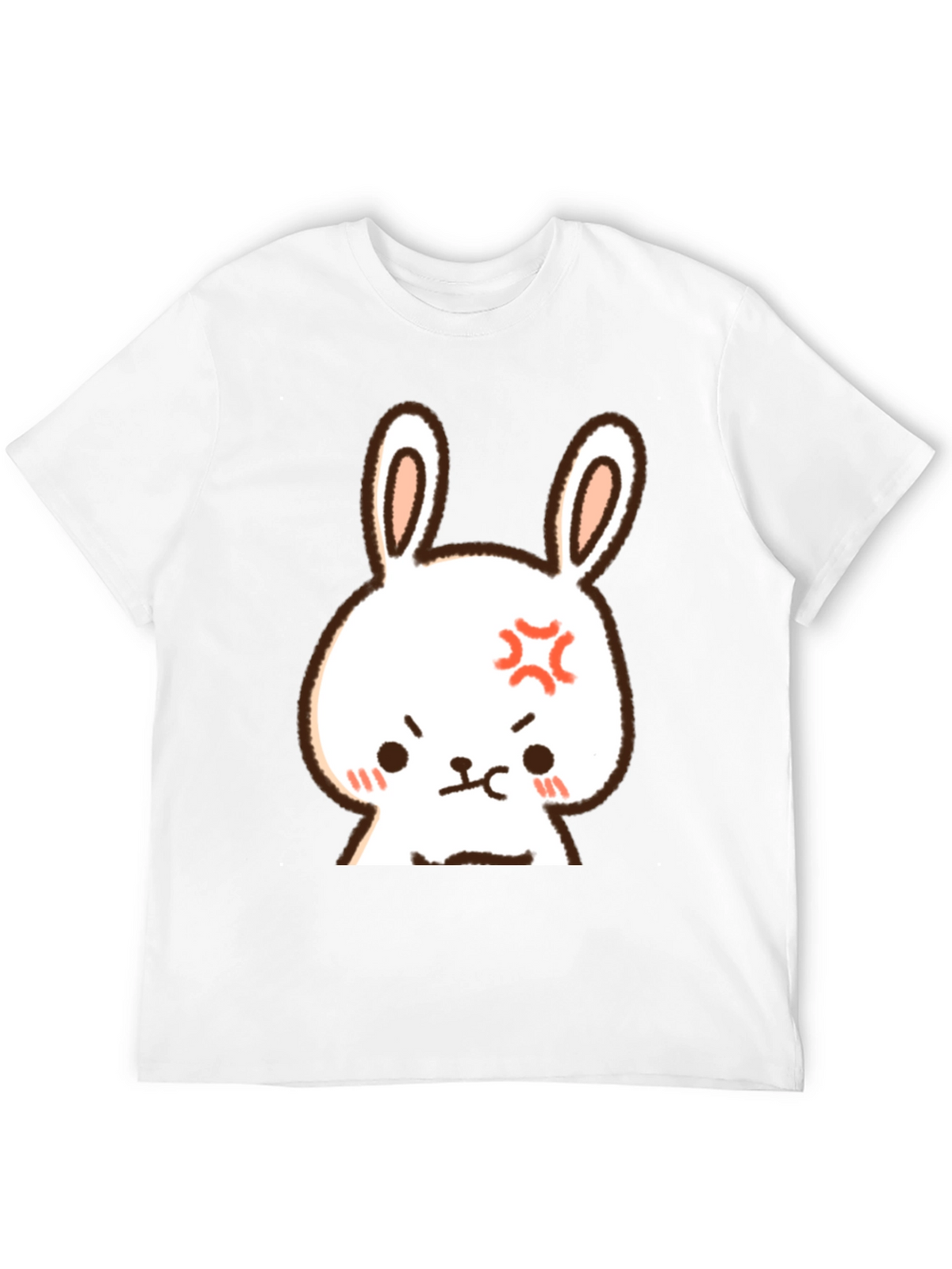 Angry Bunny Graphic Tee - Mens Black Cotton T-Shirt