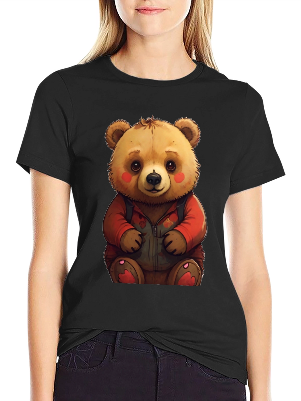 Cute Teddy Bear Graphic Tee - Soft & Comfy