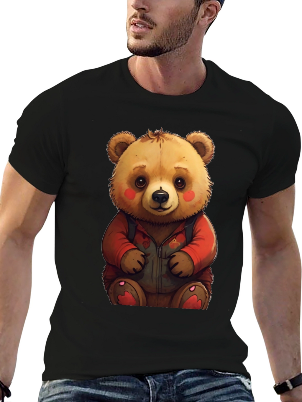Cute Teddy Bear Graphic Tee - Soft & Comfy
