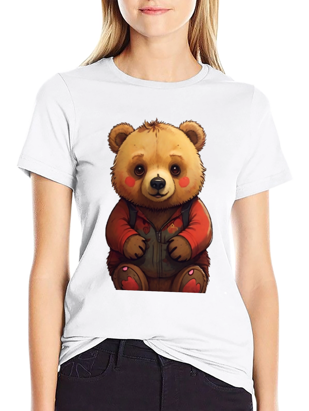 Cute Teddy Bear Graphic Tee - Soft & Comfy
