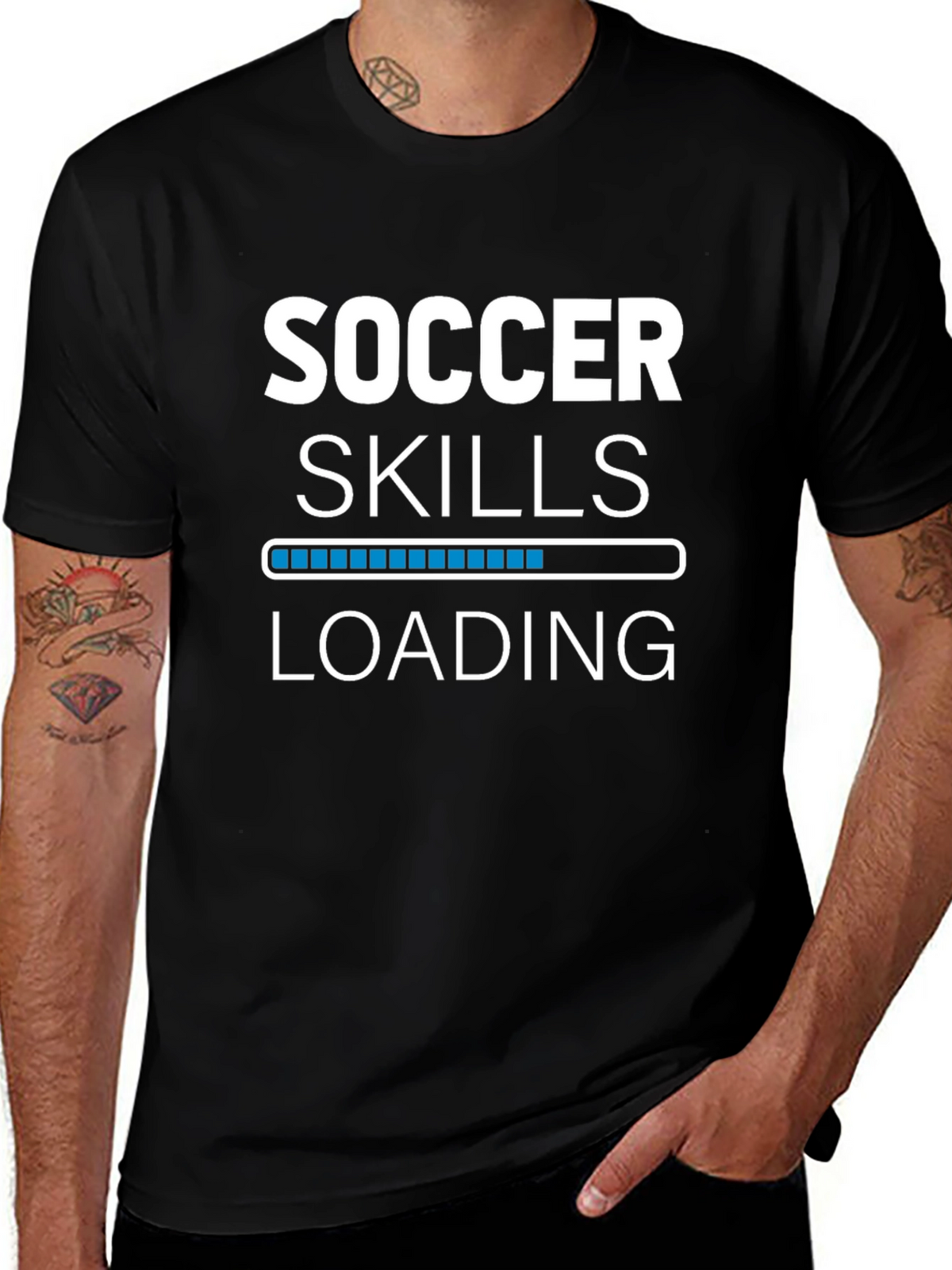 Soccer Skills Loading T-Shirt - Black Graphic Tee