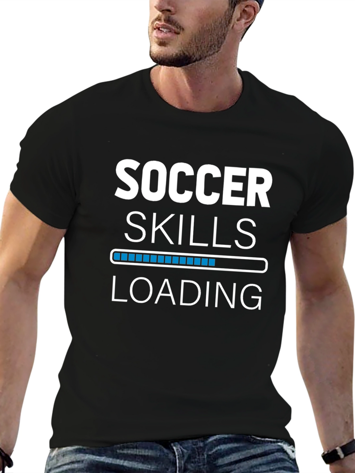 Soccer Skills Loading T-Shirt - Black Graphic Tee