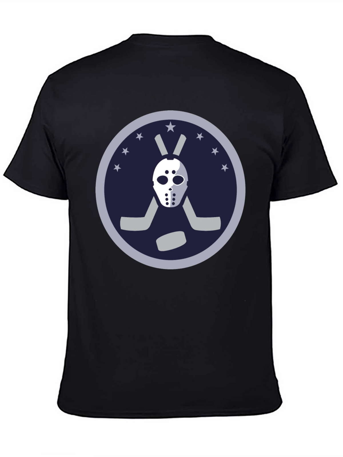 Hockey Mask Graphic Tee - Black Cotton T-Shirt
