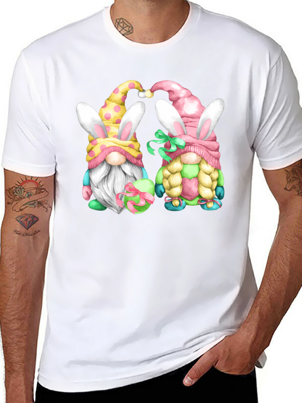 Easter Gnomes Graphic Tee - Black