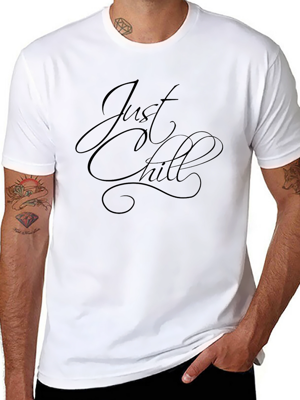 Just Chill Black Graphic Tee