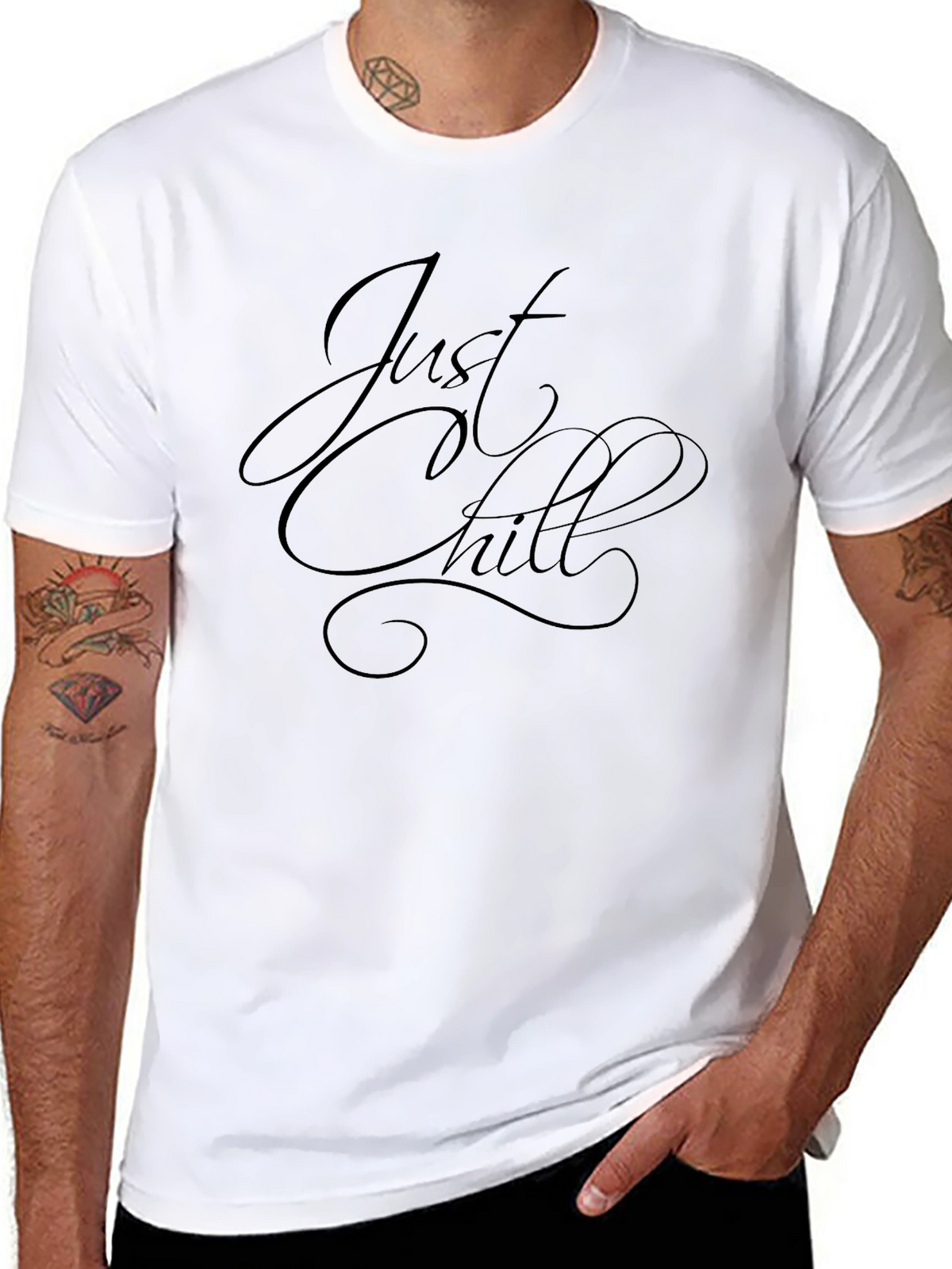 Just Chill Black Graphic Tee