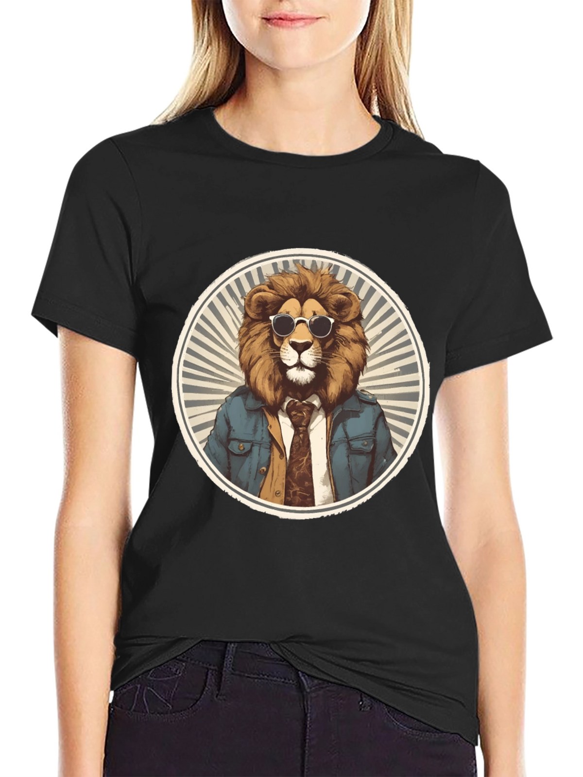Cool Lion Graphic Tee - Black T-Shirt