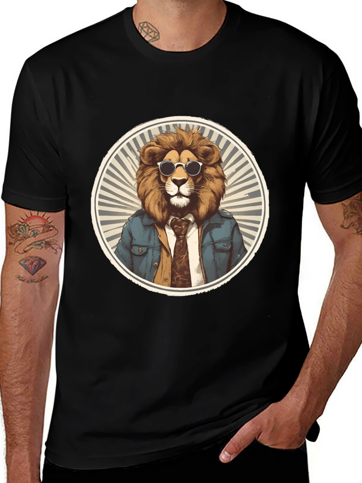 Cool Lion Graphic Tee - Black T-Shirt
