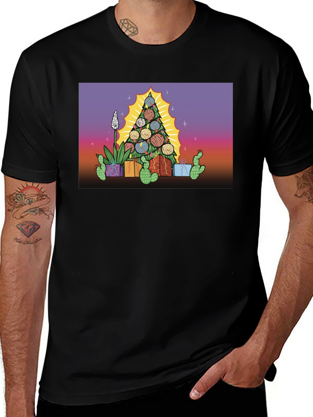 Cactus Christmas Tree Graphic Tee