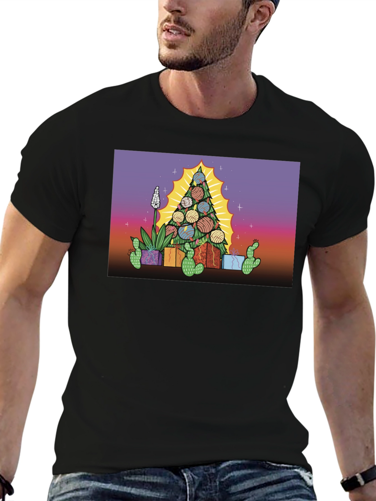 Cactus Christmas Tree Graphic Tee