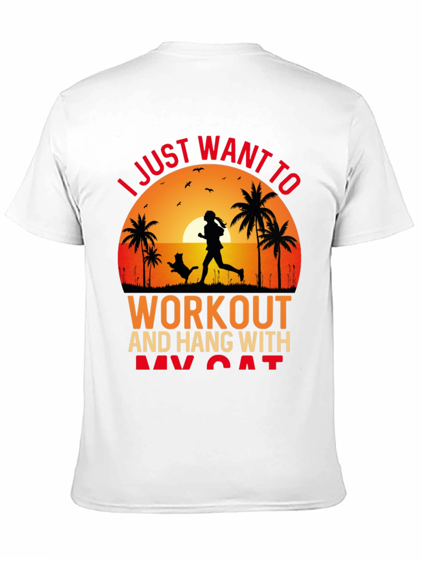 Workout and Cat T-Shirt