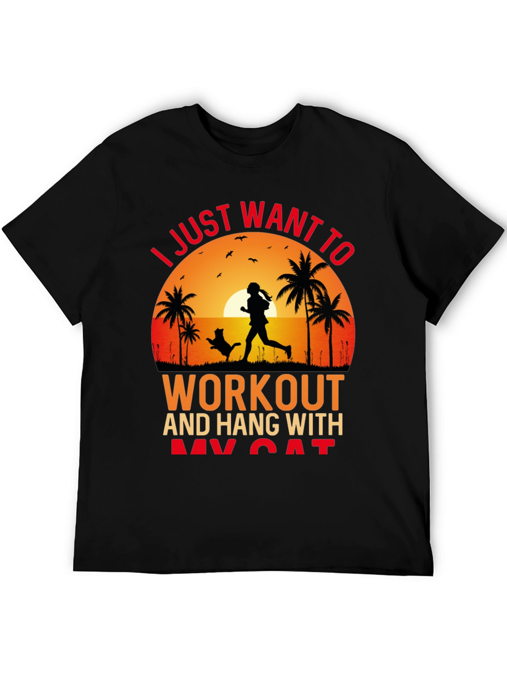 Workout and Cat T-Shirt