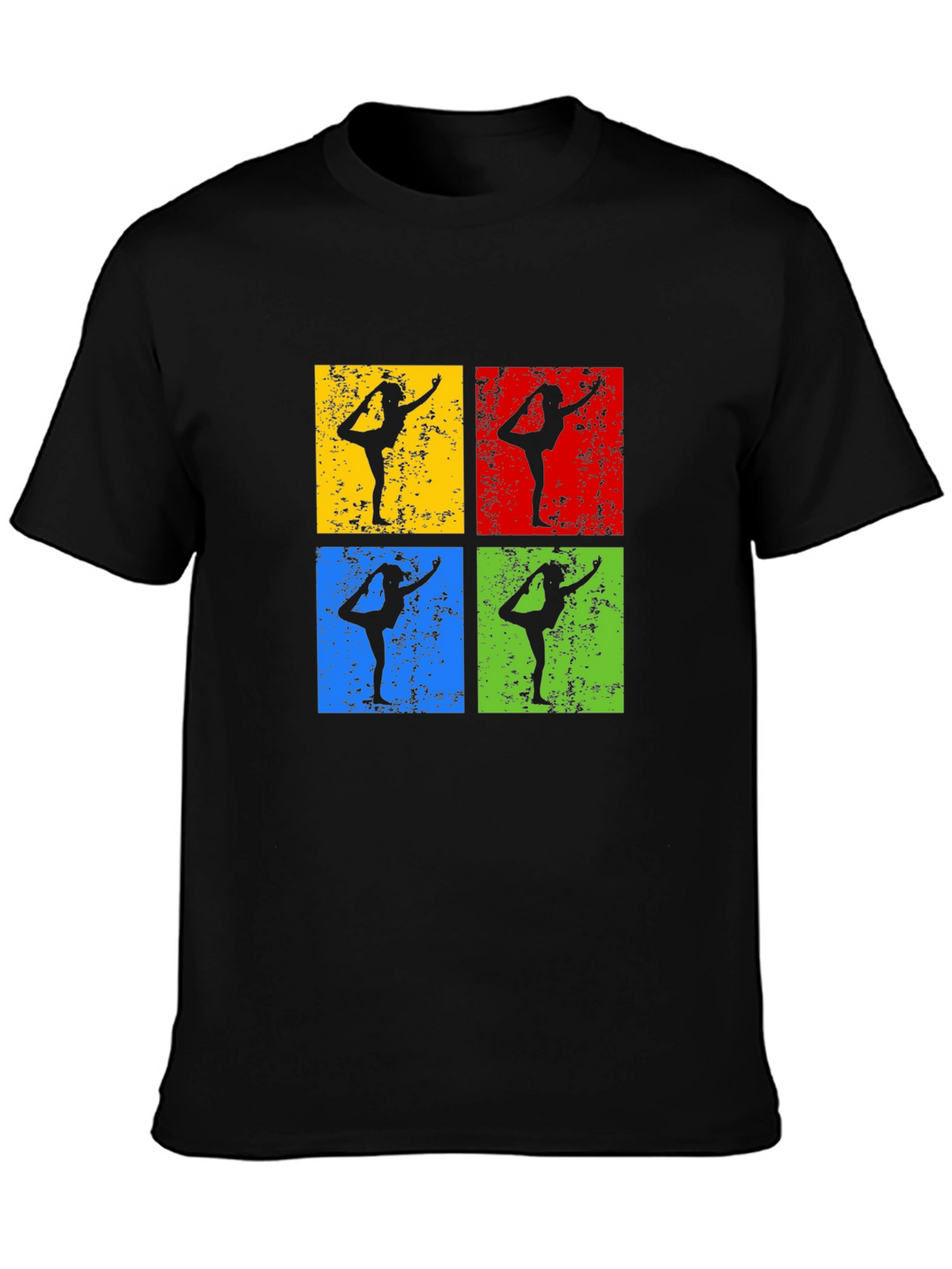 Yoga Pose Retro Style Graphic T-Shirt