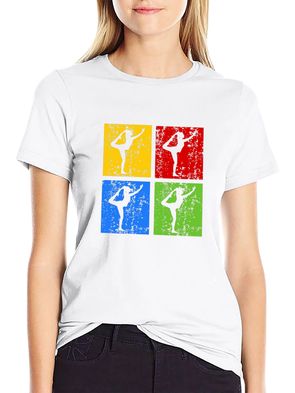 Yoga Pose Retro Style Graphic T-Shirt