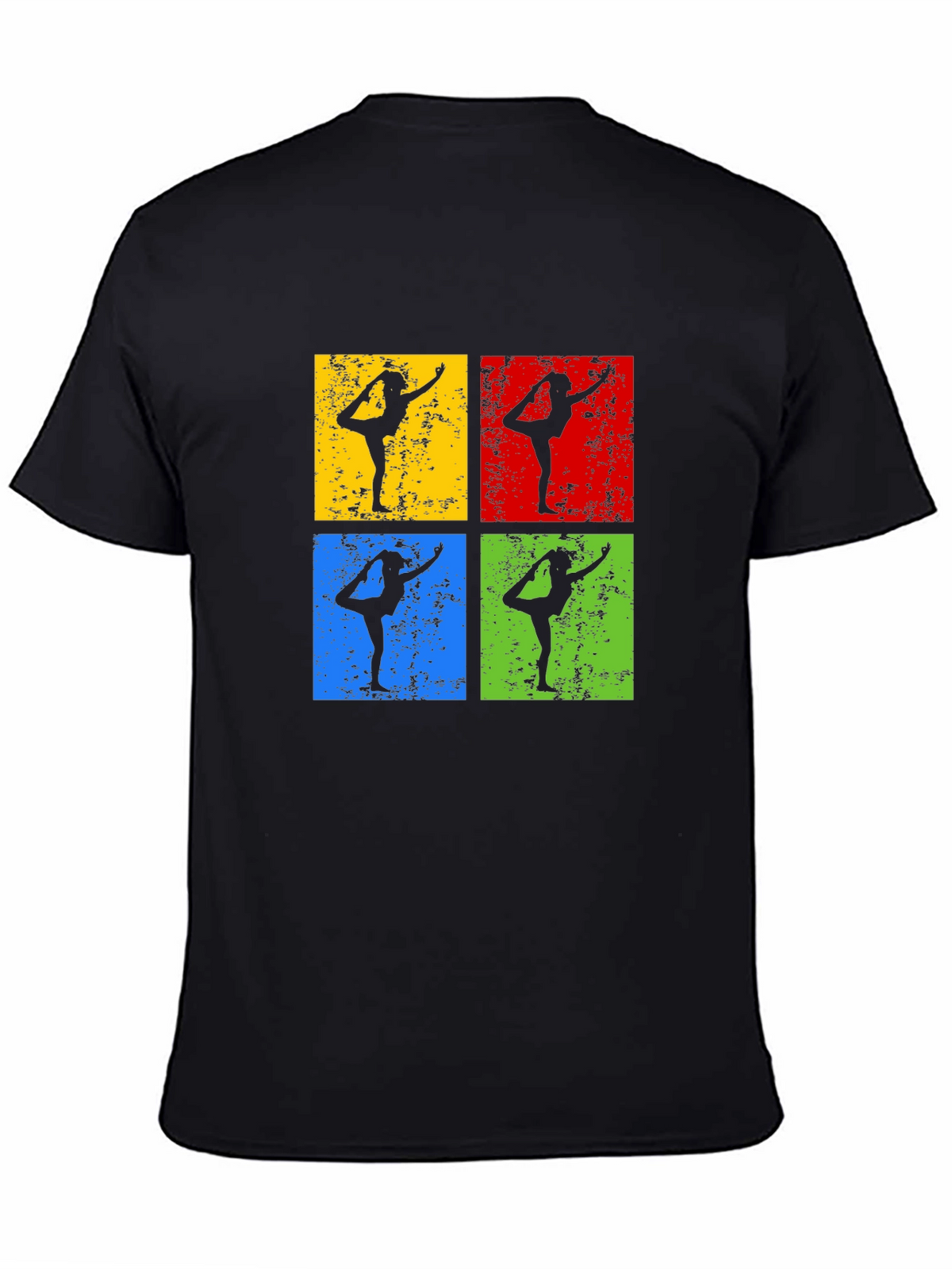 Yoga Pose Retro Style Graphic T-Shirt