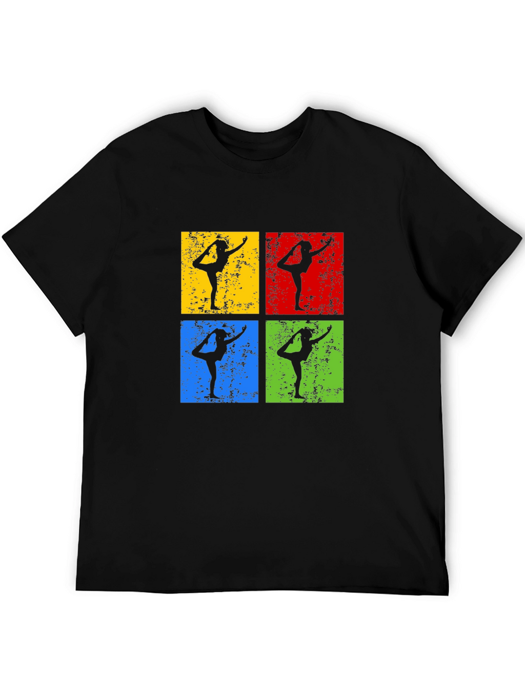 Yoga Pose Retro Style Graphic T-Shirt