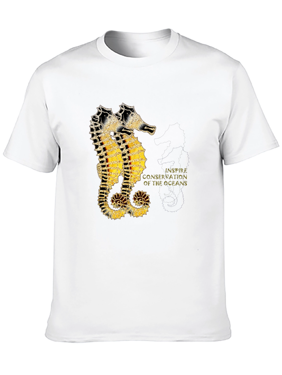 Seahorse Inspire Oceans Conservation Black T-Shirt