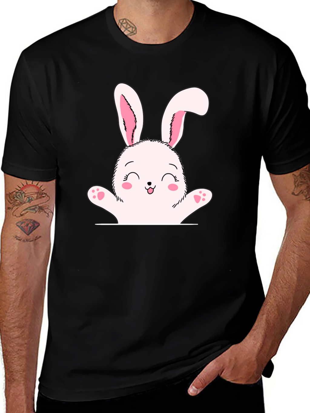 Cute Bunny Graphic Tee - Easter Shirt