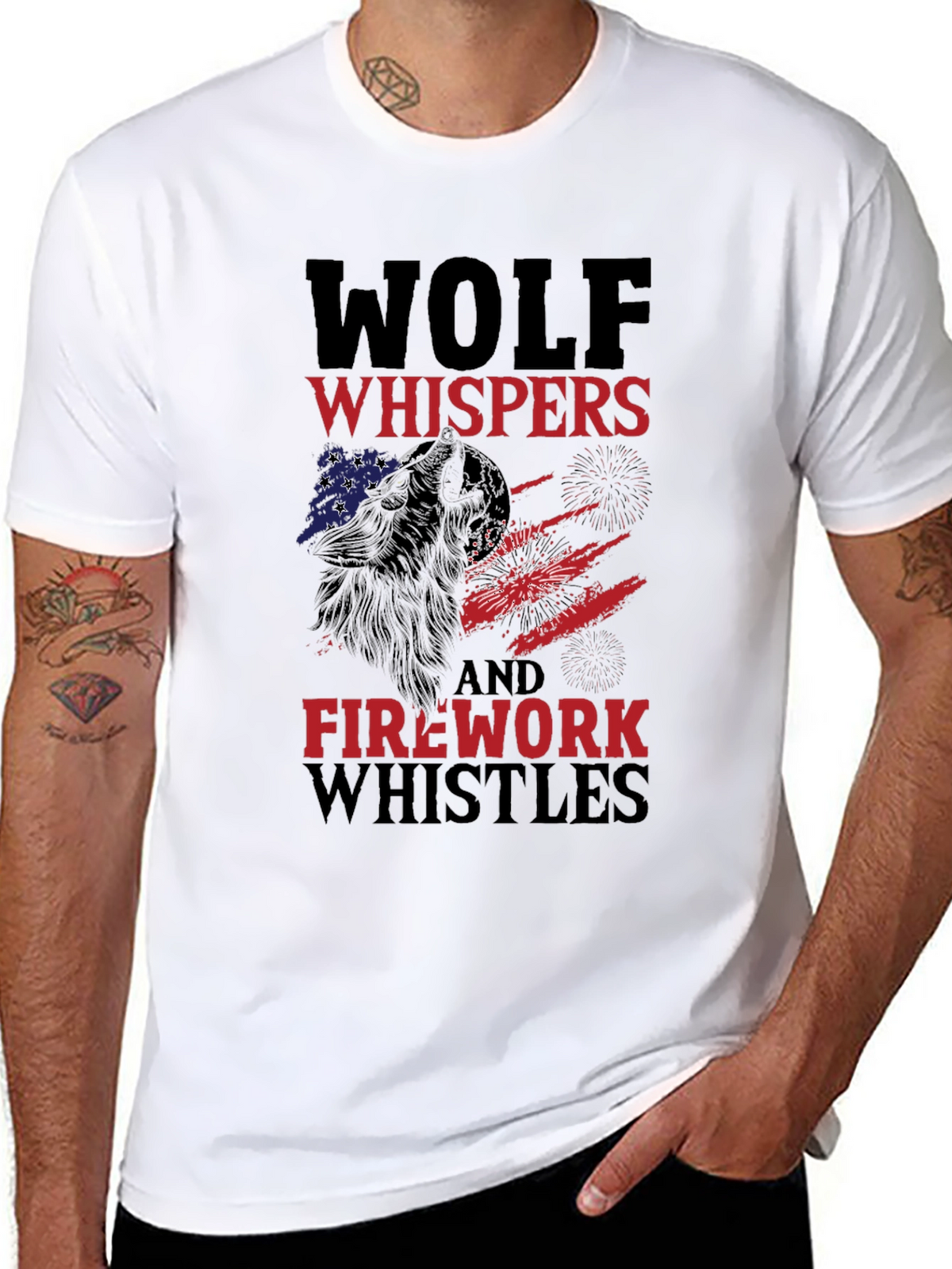 Wolf Whispers & Firework Whistles Graphic Tee
