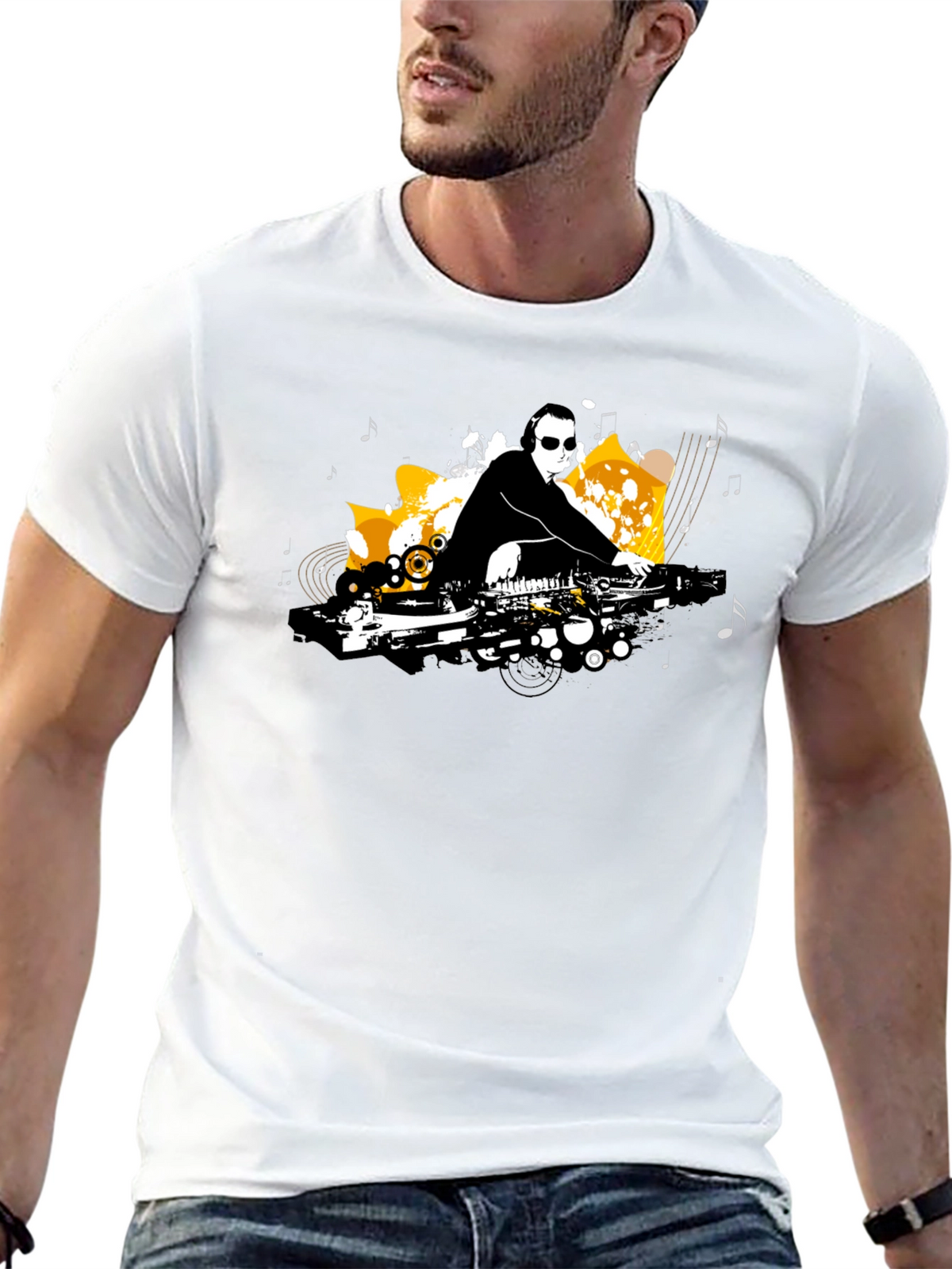 DJ Graphic Tee - Black Cotton Shirt