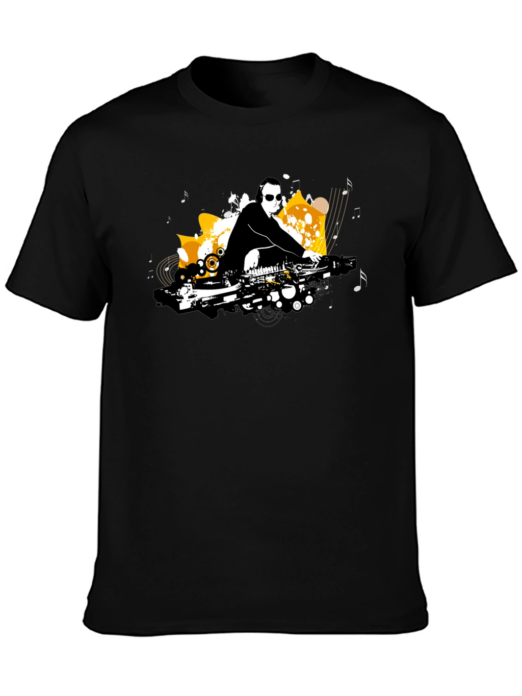 DJ Graphic Tee - Black Cotton Shirt