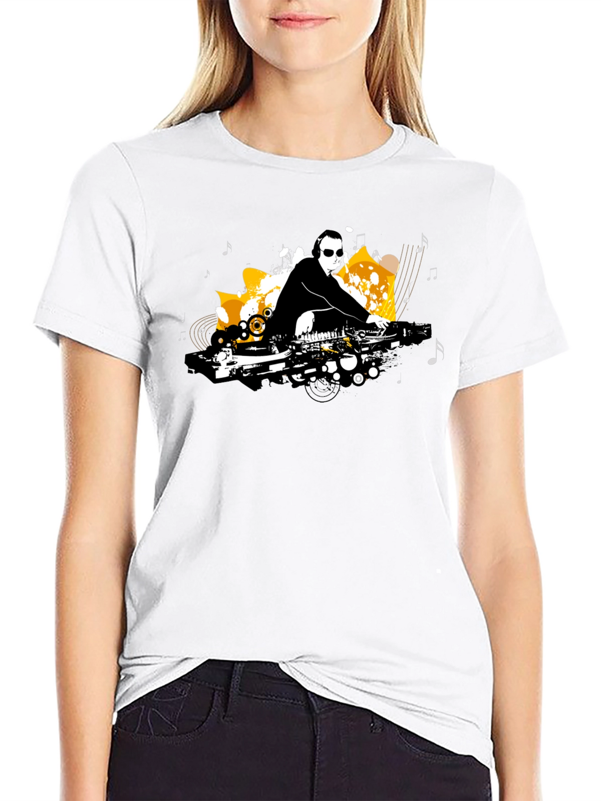 DJ Graphic Tee - Black Cotton Shirt
