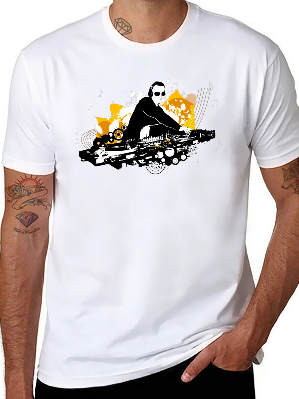 DJ Graphic Tee - Black Cotton Shirt