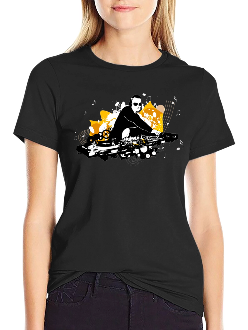 DJ Graphic Tee - Black Cotton Shirt