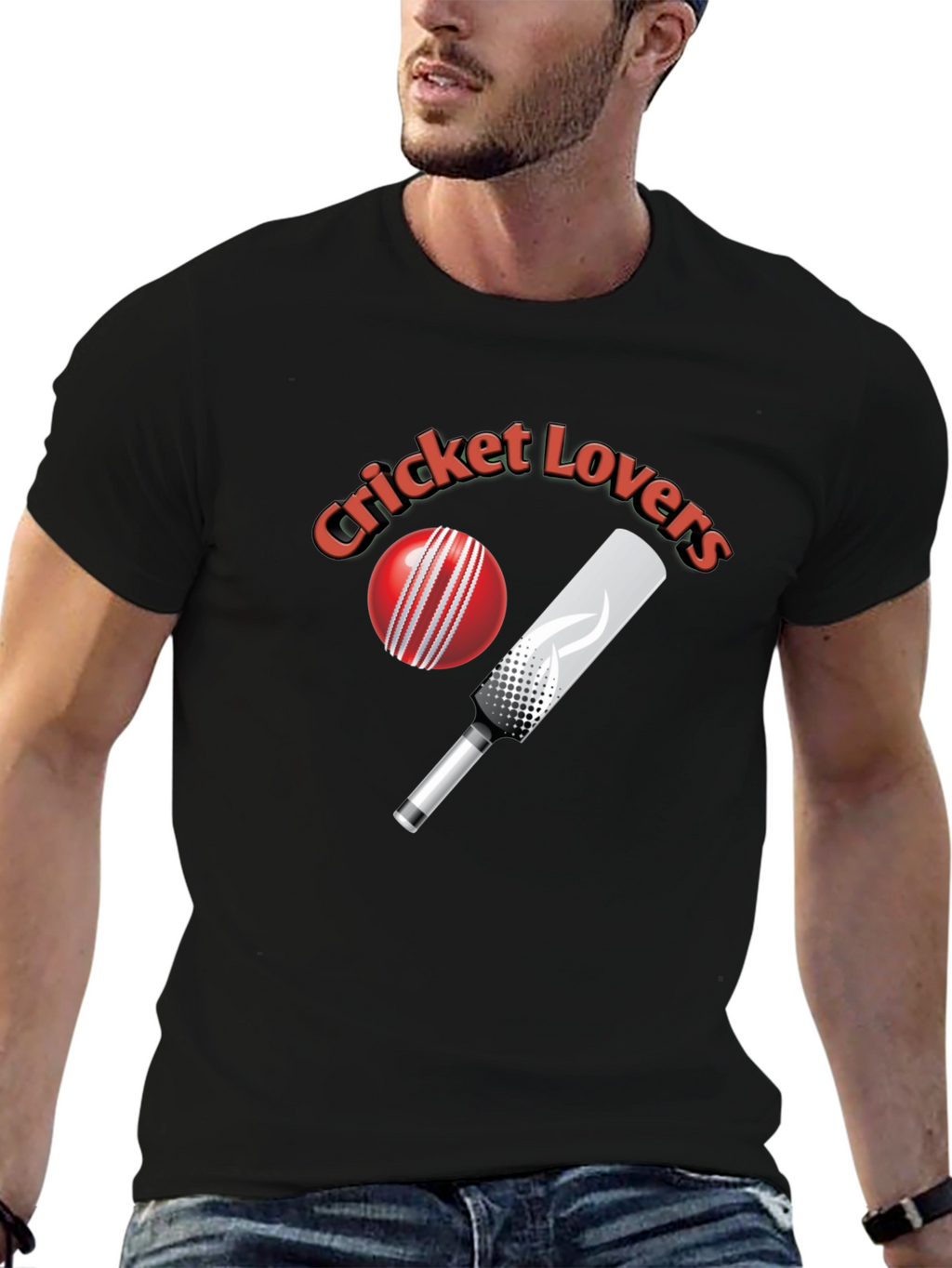 Cricket Lovers Black T-Shirt