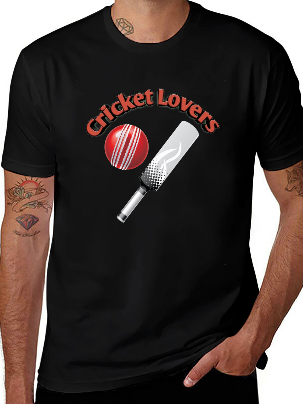 Cricket Lovers Black T-Shirt