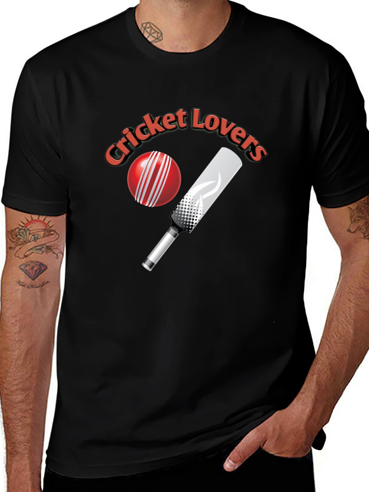 Cricket Lovers Black T-Shirt