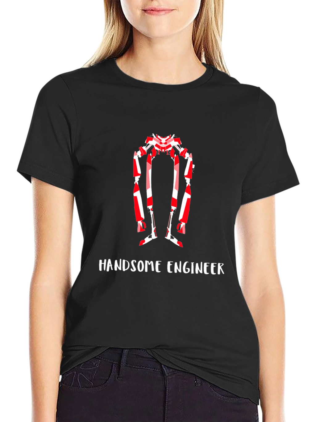 Handsome Engineer Graphic Tee - Black Crew Neck