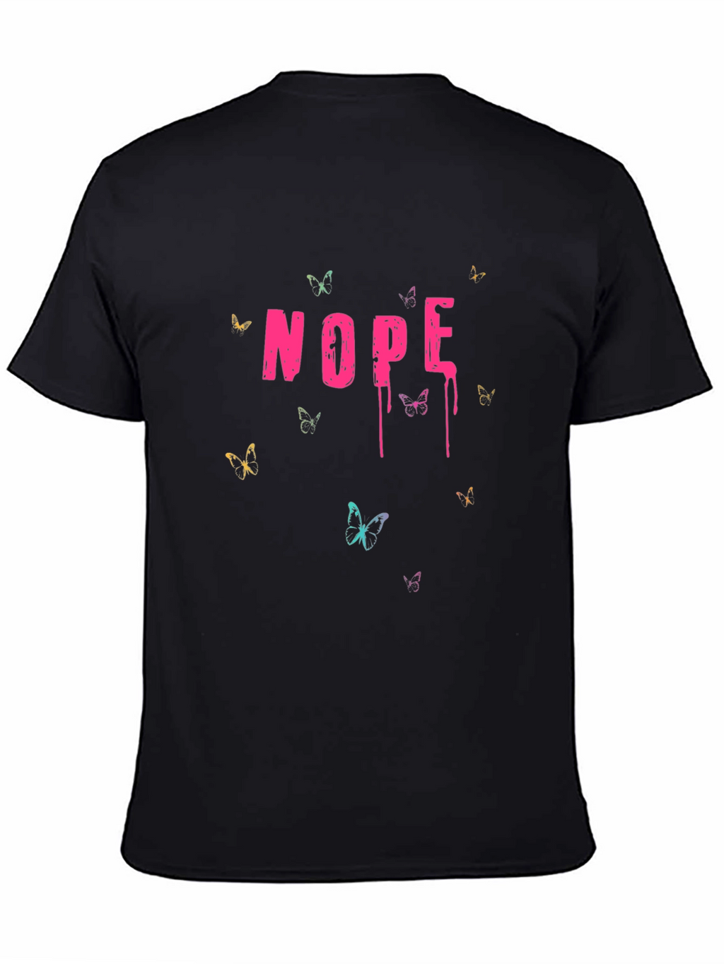 Nope Dripping Text Black T-Shirt