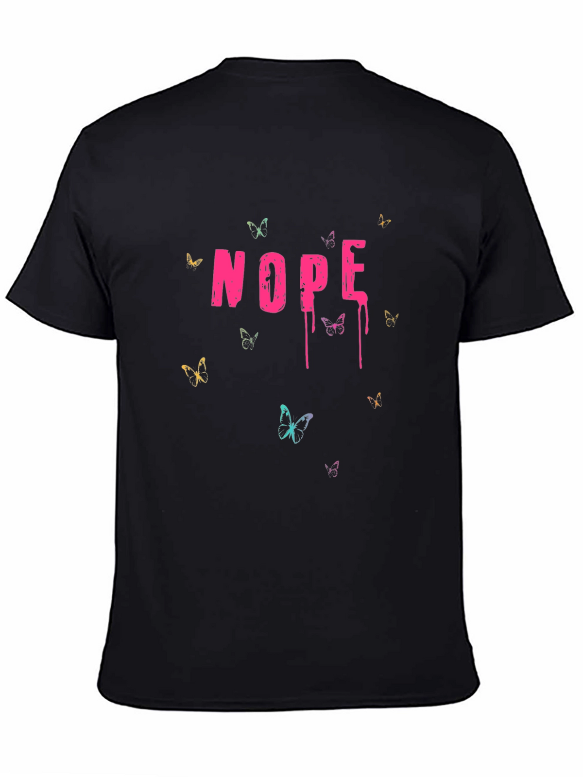 Nope Dripping Text Black T-Shirt