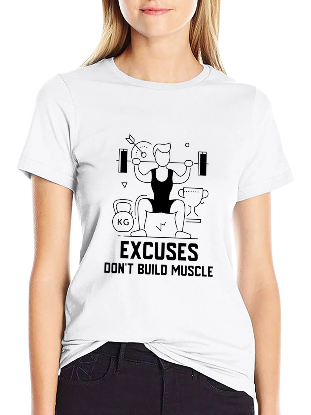 Excuses Dont Build Muscle Black T-Shirt