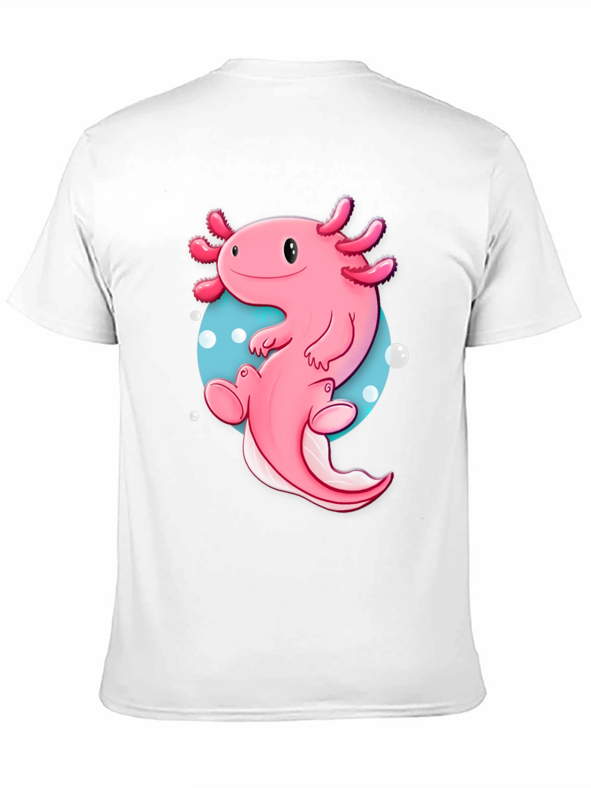Axolotl Cartoon T-Shirt - Cute Pink Amphibian Graphic Tee