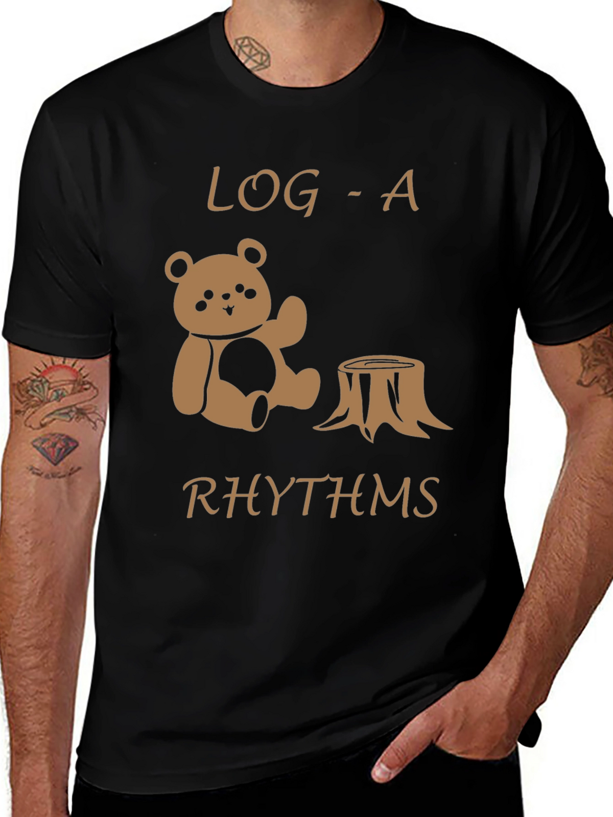 Log-a-Rhythms Black Graphic Tee