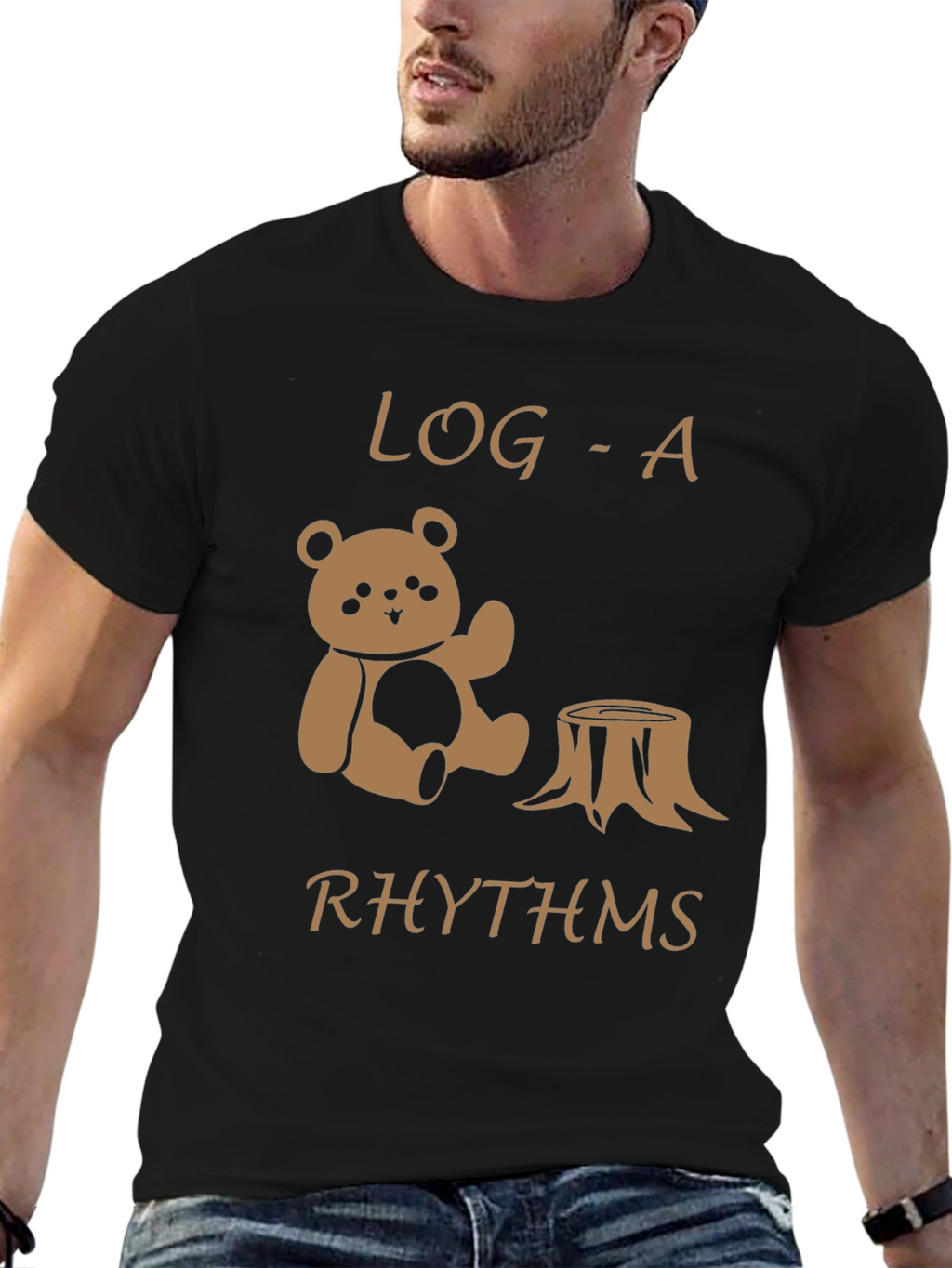 Log-a-Rhythms Black Graphic Tee