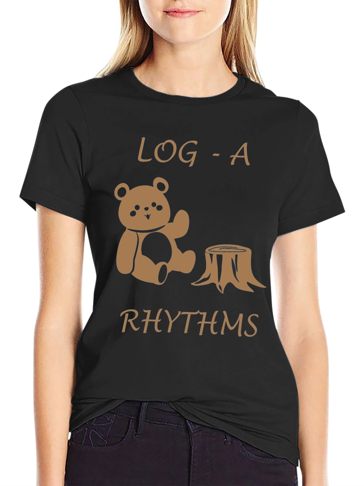 Log-a-Rhythms Black Graphic Tee