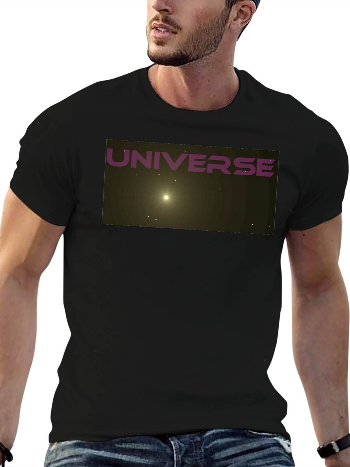 Universe Graphic Black T-Shirt