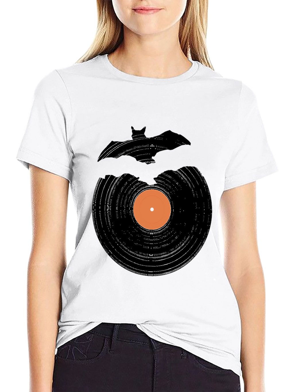 Bat Record Graphic Tee - Black