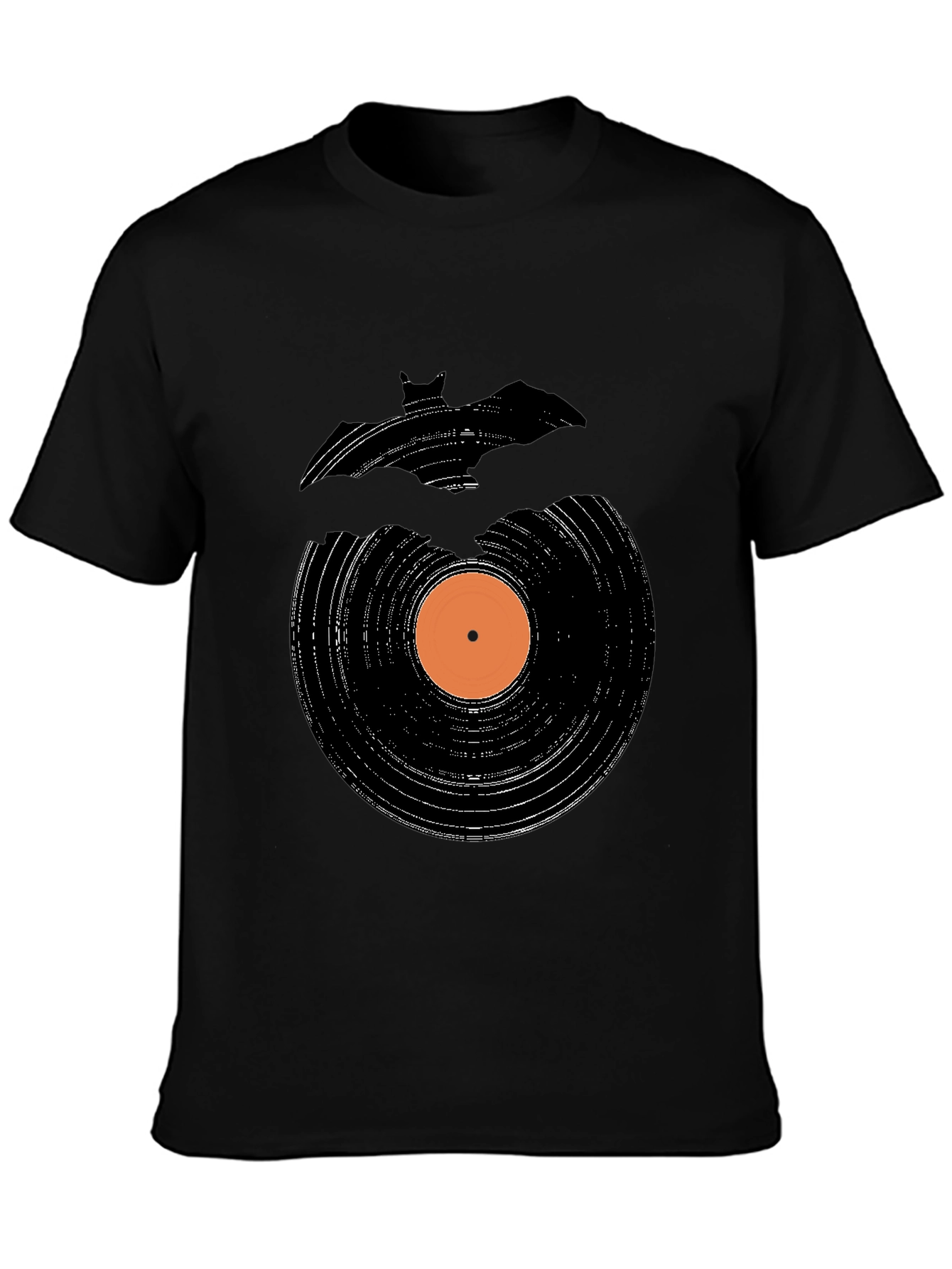 Bat Record Graphic Tee - Black