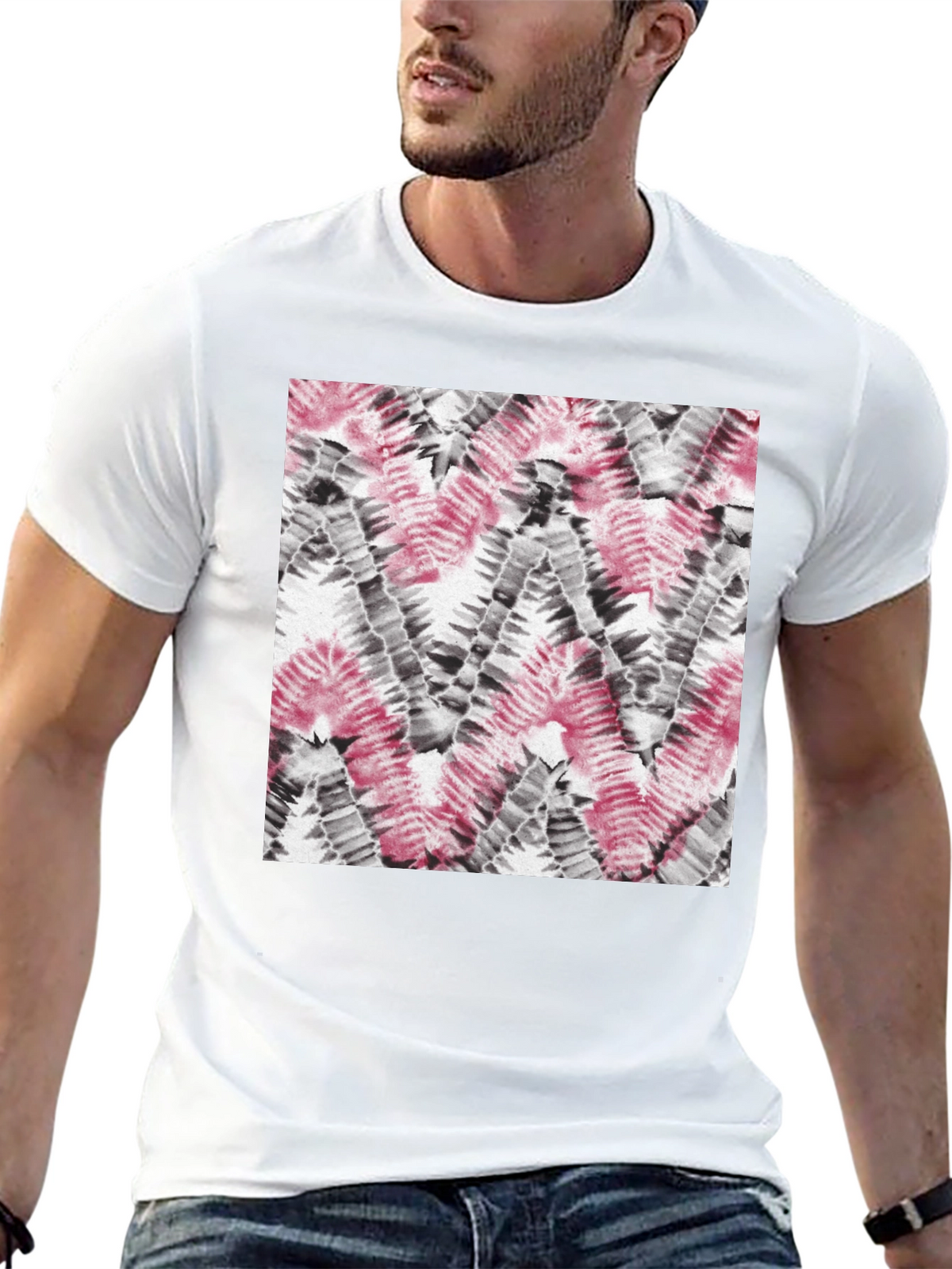 Cool Tie-Dye Pattern Black T-Shirt