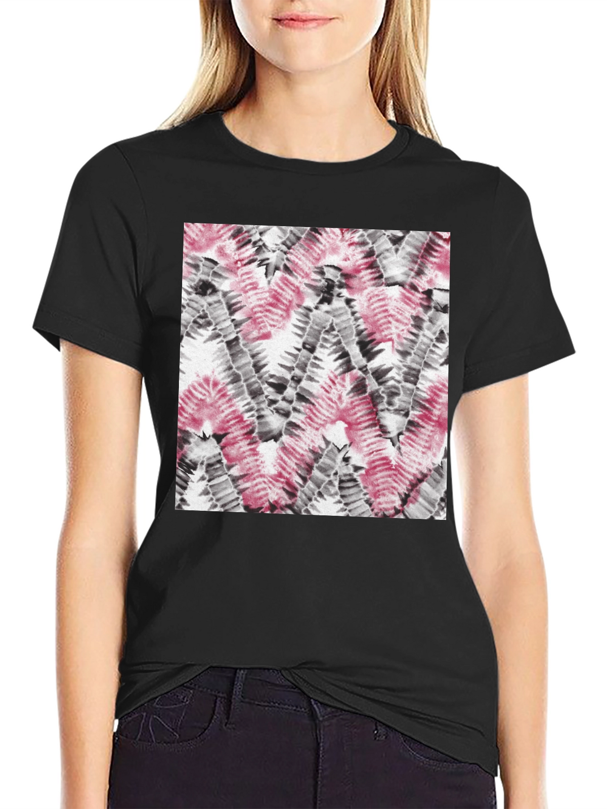 Cool Tie-Dye Pattern Black T-Shirt