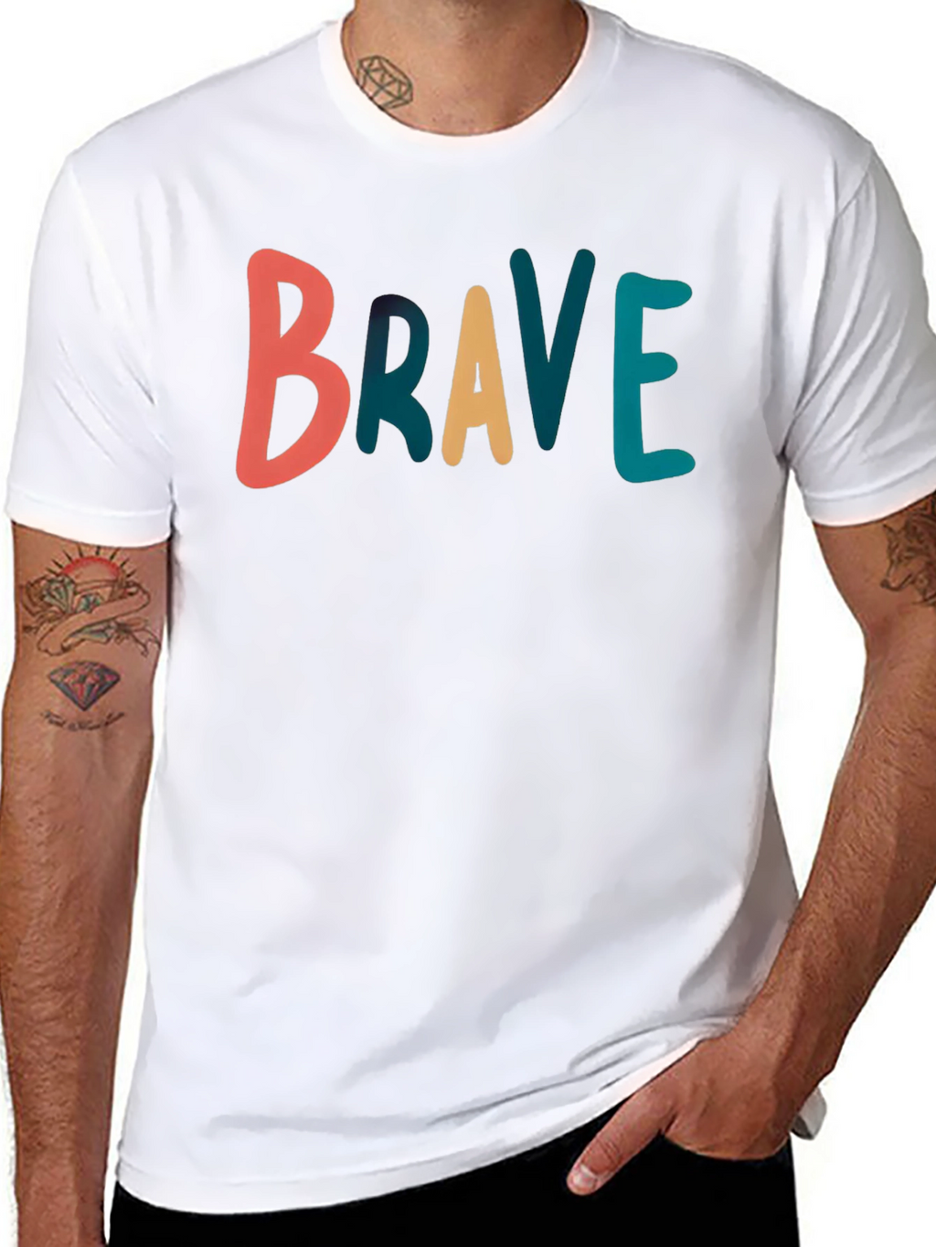 Brave Graphic Tee - Black Cotton T-Shirt